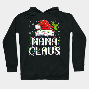 Nana Claus Christmas Lights Pajama Family Matching Hoodie